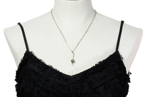 Colgante de perlas de Tahití en oro blanco 18k y diamantes - Dewdrops - PEWDPE00529