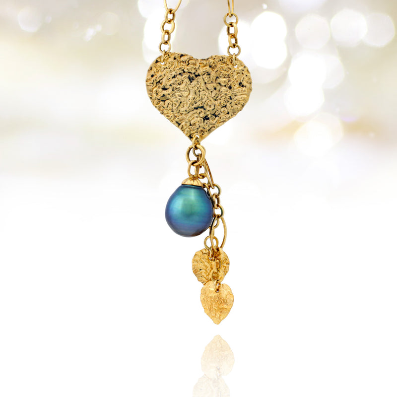 Tahitian pearl pendant - 14k yellow gold - Forever -NDYGPE00029