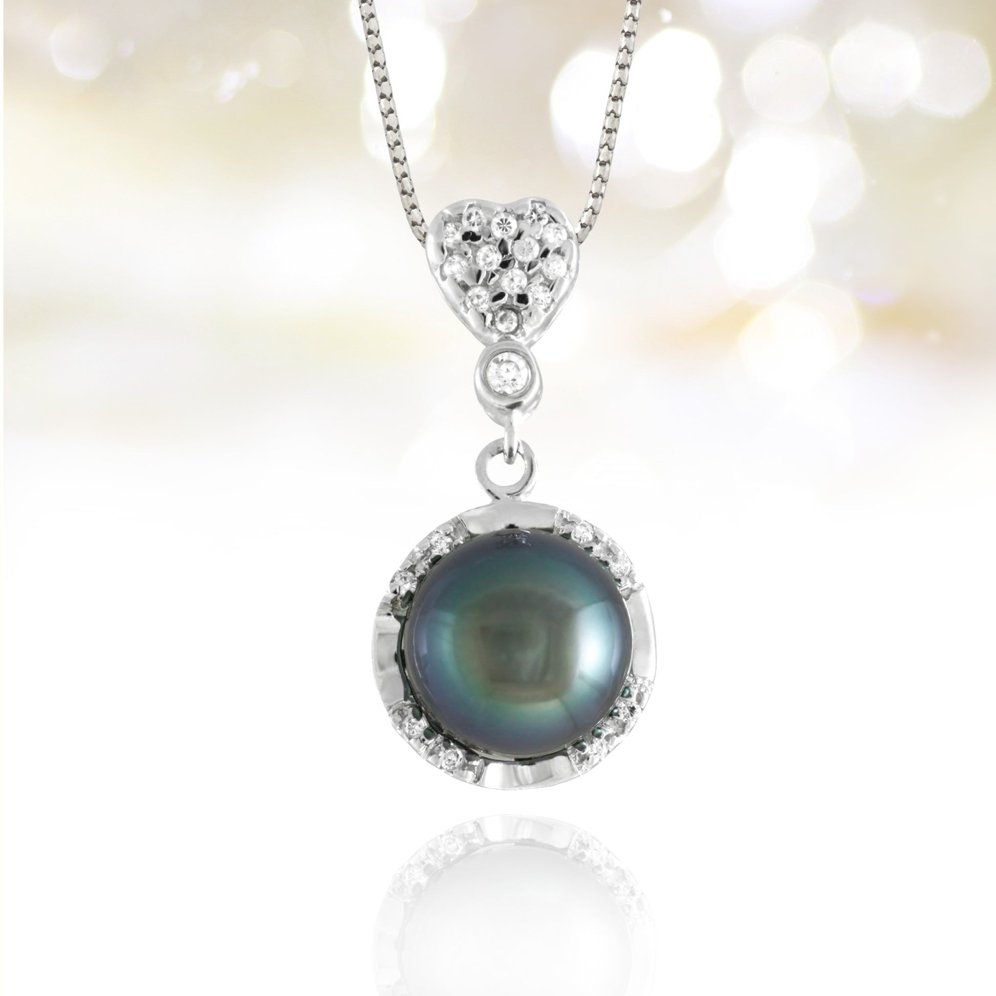 Pendentif perle de Tahiti argent et zirconium cubique - Collection Forever - PESZPE00102