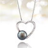 Tahitian pearl pendant 18k white gold with diamonds - Forever -PEWDPE00525