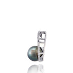 Tahitian pearl pendant 18k white gold with diamonds - Forever