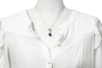 Tahitian pearl pendant - 18k yellow gold with diamonds - Forever -PEYDPE00593