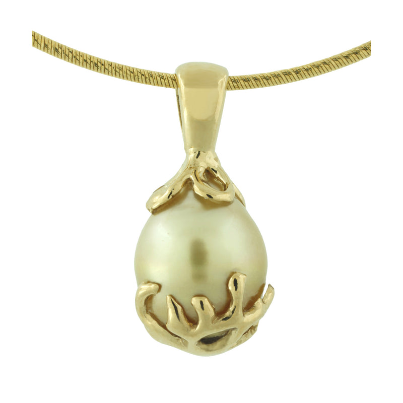 Tahitian pearl pendant in gold plated - Te Ora - PEGPPE01420