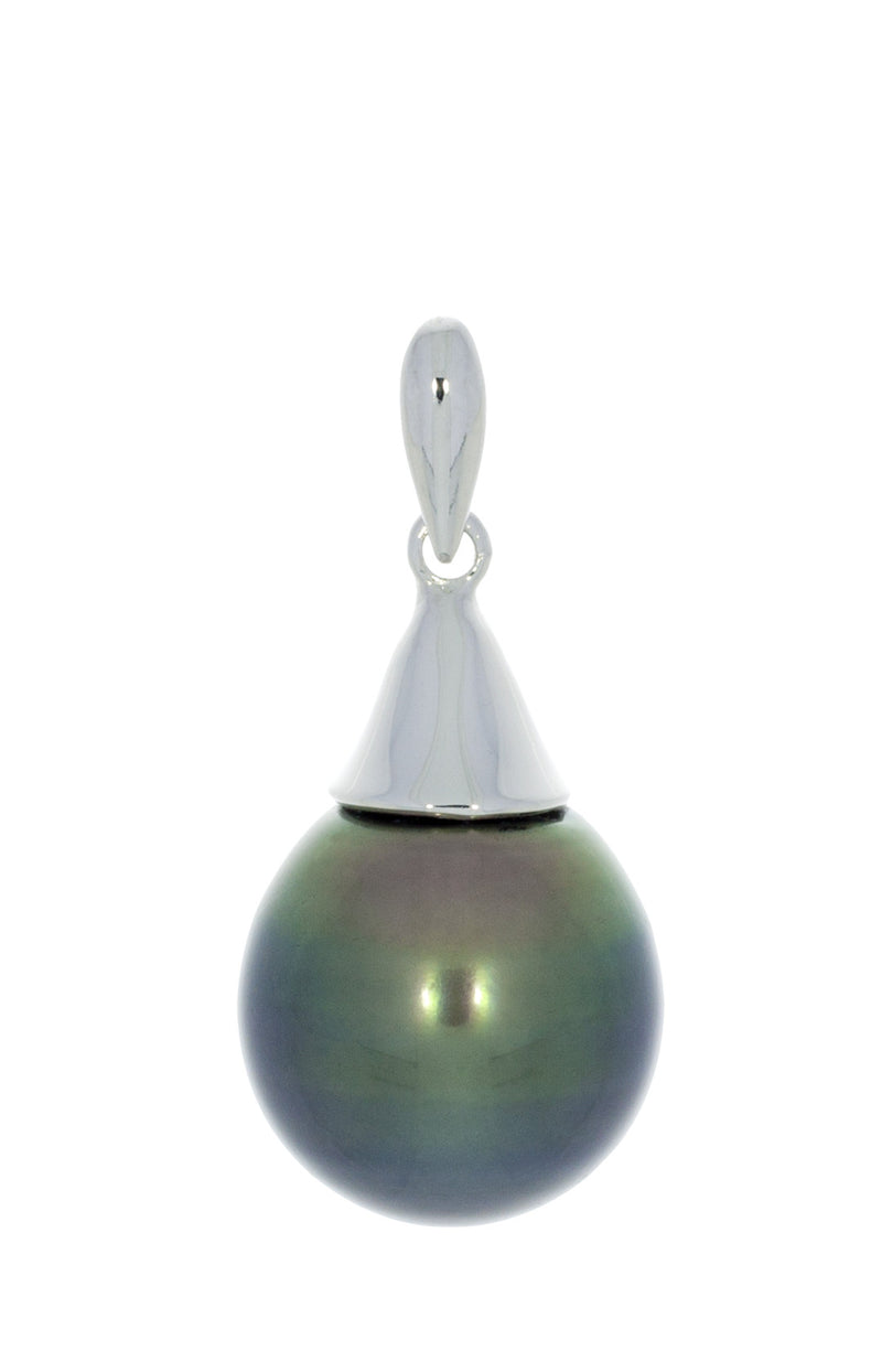 Tahitian pearl pendant in sterling silver - Timeless Elegance - PESVPE00073