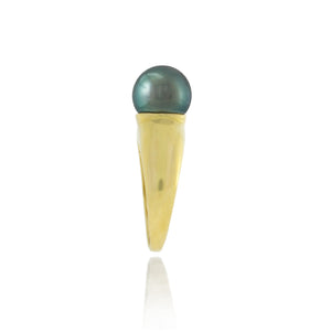 Anillo de perlas de Tahití - 18k diseño de oro clásico - RGYGPE00021