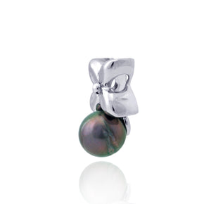 Pendentif perle de Tahiti en argent et cz - Tiare Tahiti - PESVPE01777