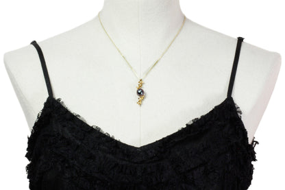 Tahitian pearl pendant in 18k yellow gold with diamonds - Tiare Tahiti