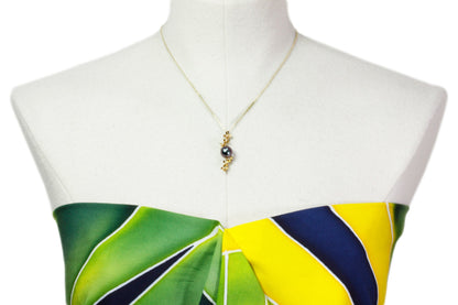 Tahitian pearl pendant in 18k yellow gold with diamonds - Tiare Tahiti