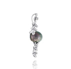 Tahitian pearl pendant in 18k white gold with diamonds - Tiare Tahiti