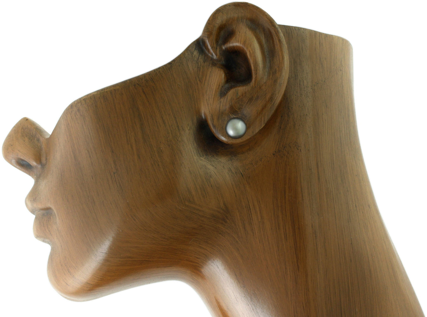 Tahitian pearl earrings - 18k yellow gold studs