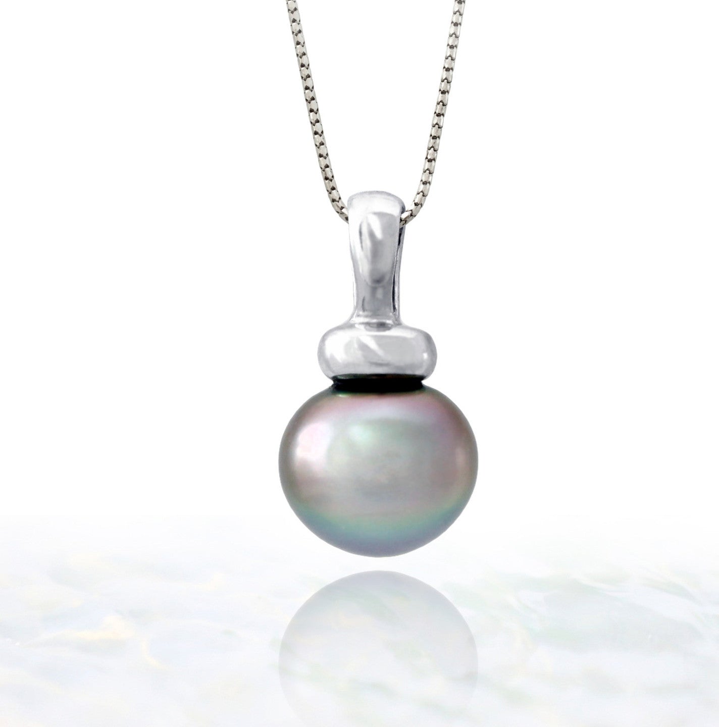 Tahitian pearl pendant - Sterling silver