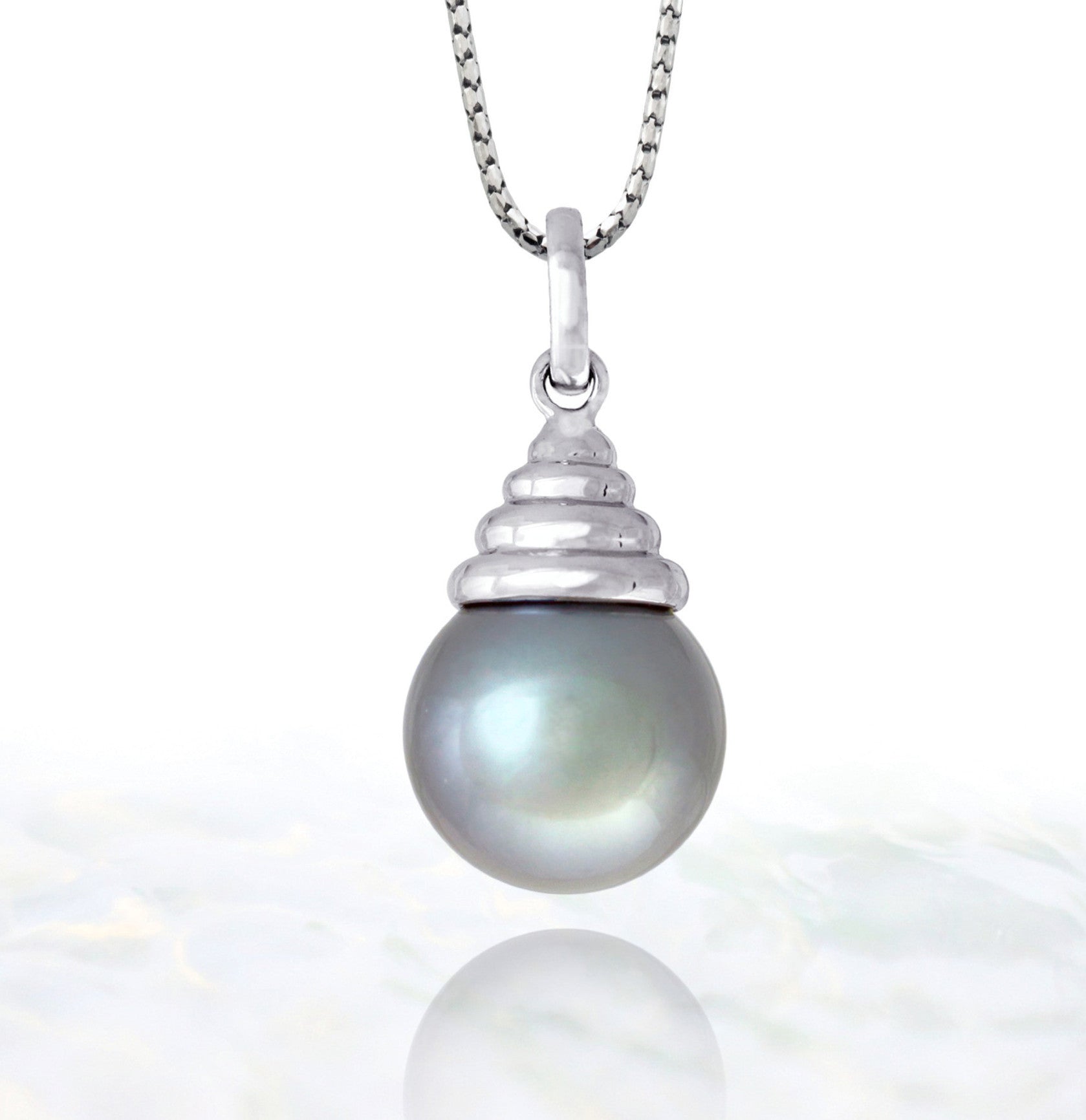 Tahitian pearl pendant - Sterling silver