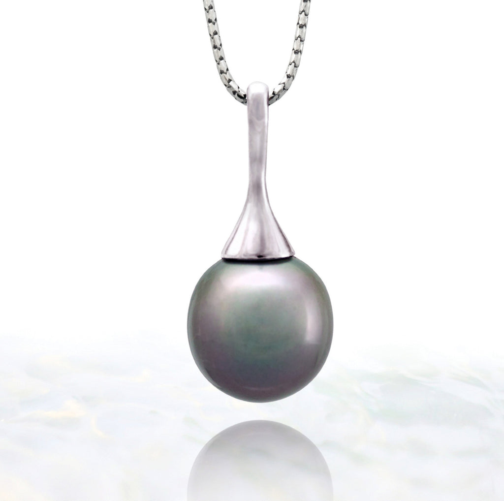 Tahitian pearl pendant - Sterling silver - PESVPE00481