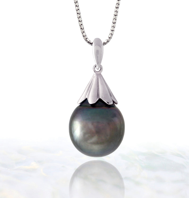 Tahitian pearl pendant - Sterling silver - PESVPE01746