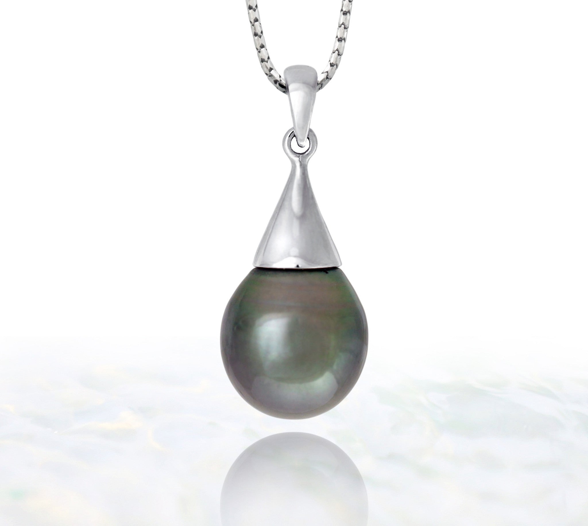 Tahitian pearl pendant - Sterling silver