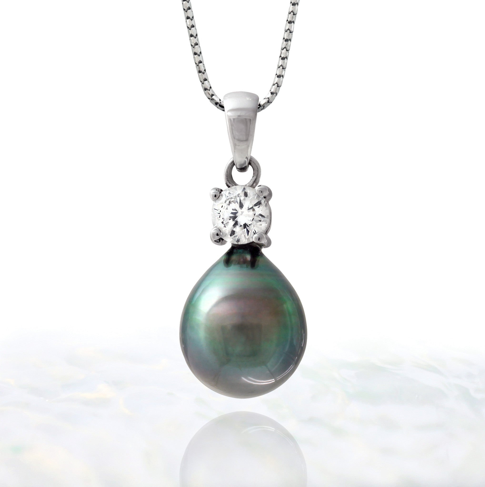 Tahitian pearl pendant - Sterling silver