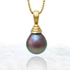 Tahitian pearl pendant in 18k yellow gold - Timeless Elegance - PEYGPE01111