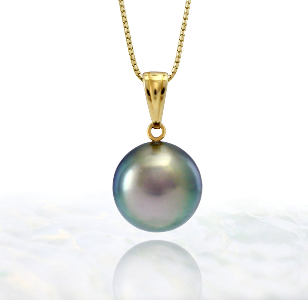 Tahitian pearl pendant - 18k yellow gold - PEYGPE01144