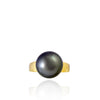 Tahitian pearl ring - 18K yellow gold - RGYGPE00032