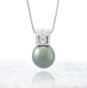 Colgante de perlas de Tahití - Plata de ley - PESZPE00501