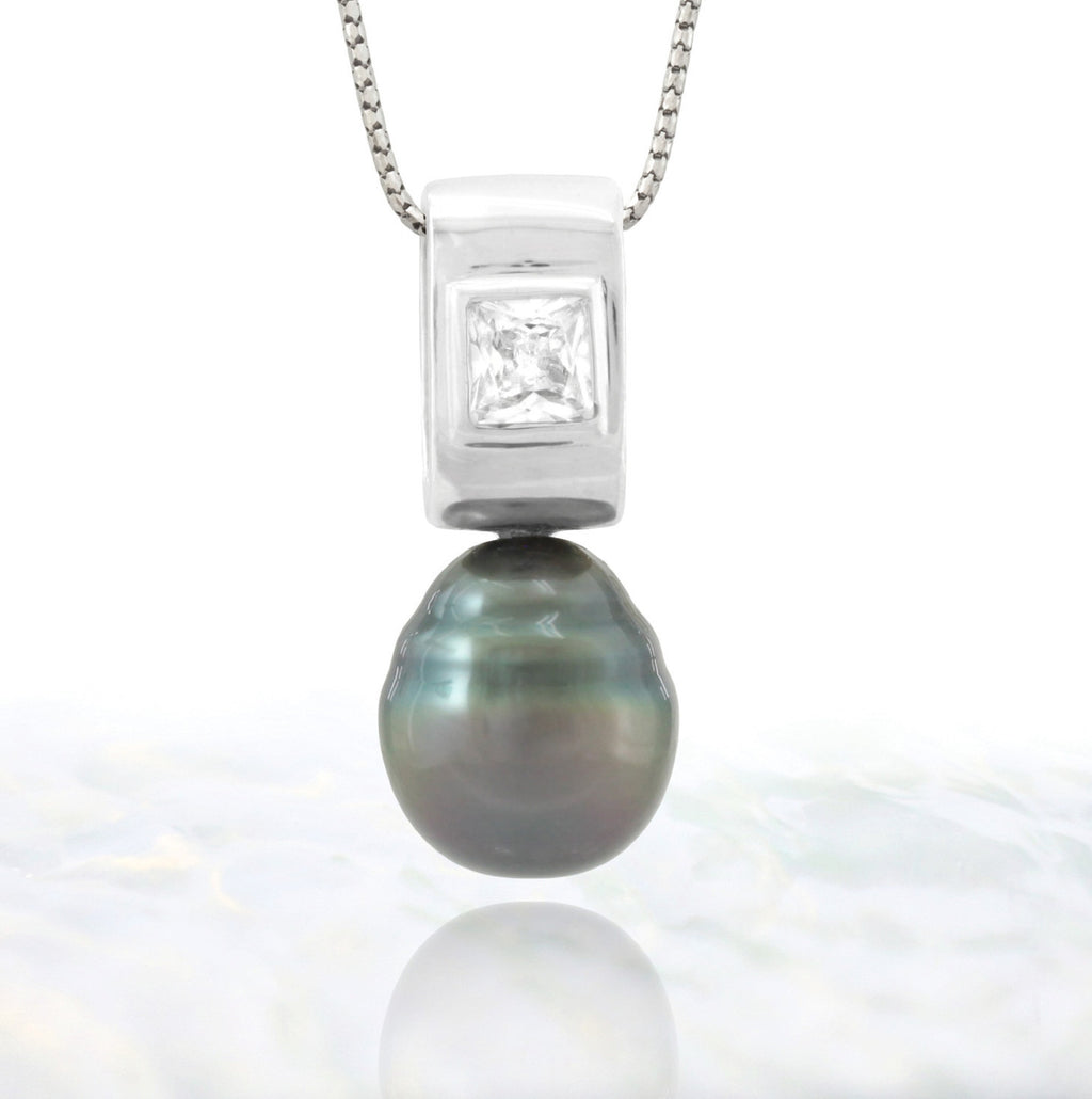 Tahitian pearl pendant - Sterling silver - PESZPE00506