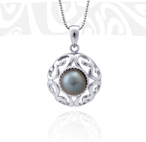 Pendentif perle de Tahiti en argent - Identité Tribal - PESVPE00035