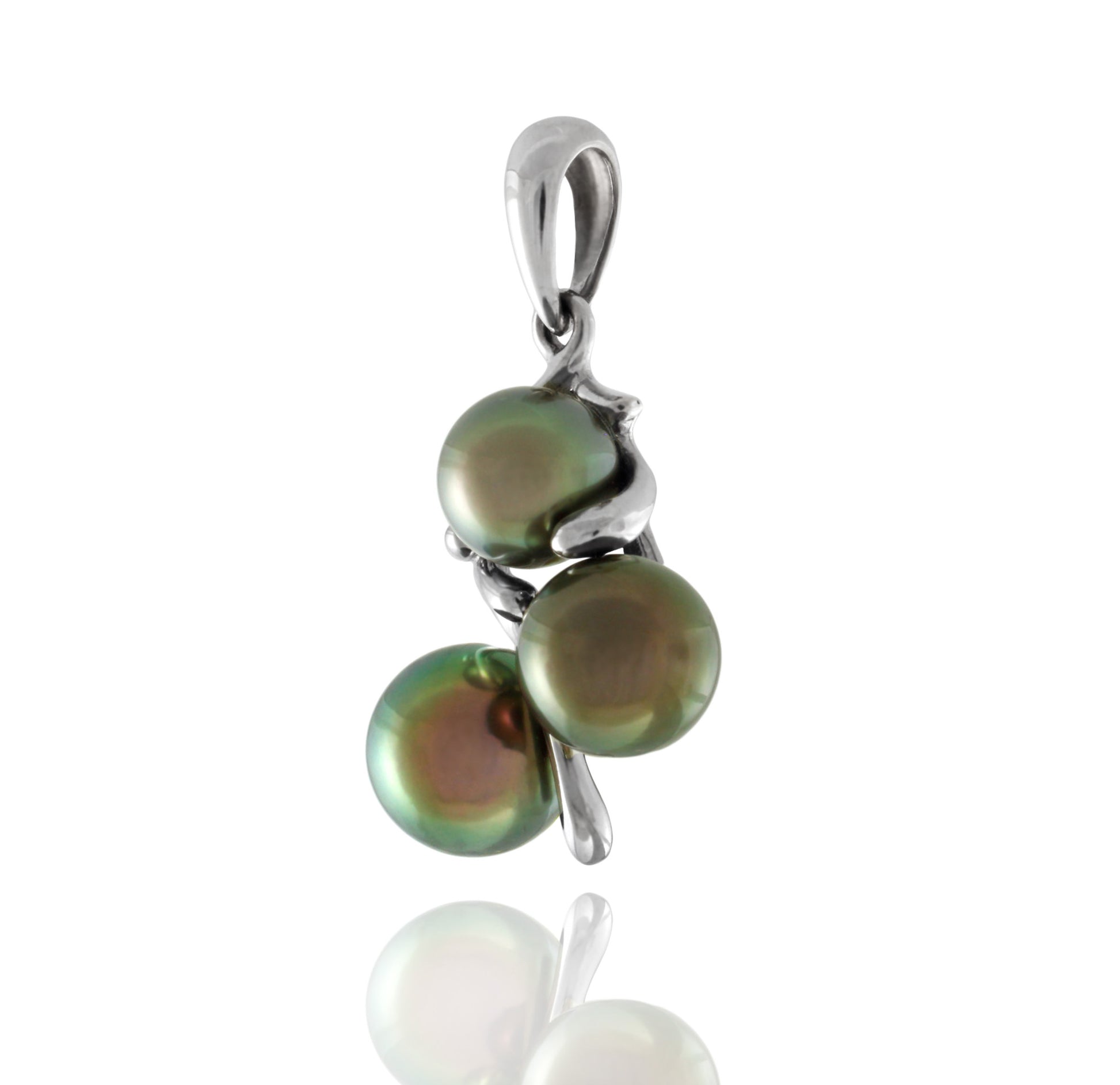 Pendentif perle de Tahiti en or blanc 18k - Tribal Identity - PEWGPE01027