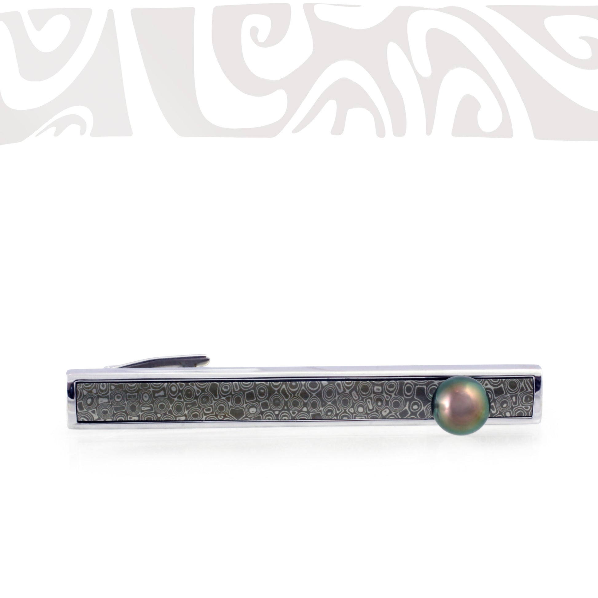 Tahitian pearl tie clip - Tribal Identity -TISSPE00008