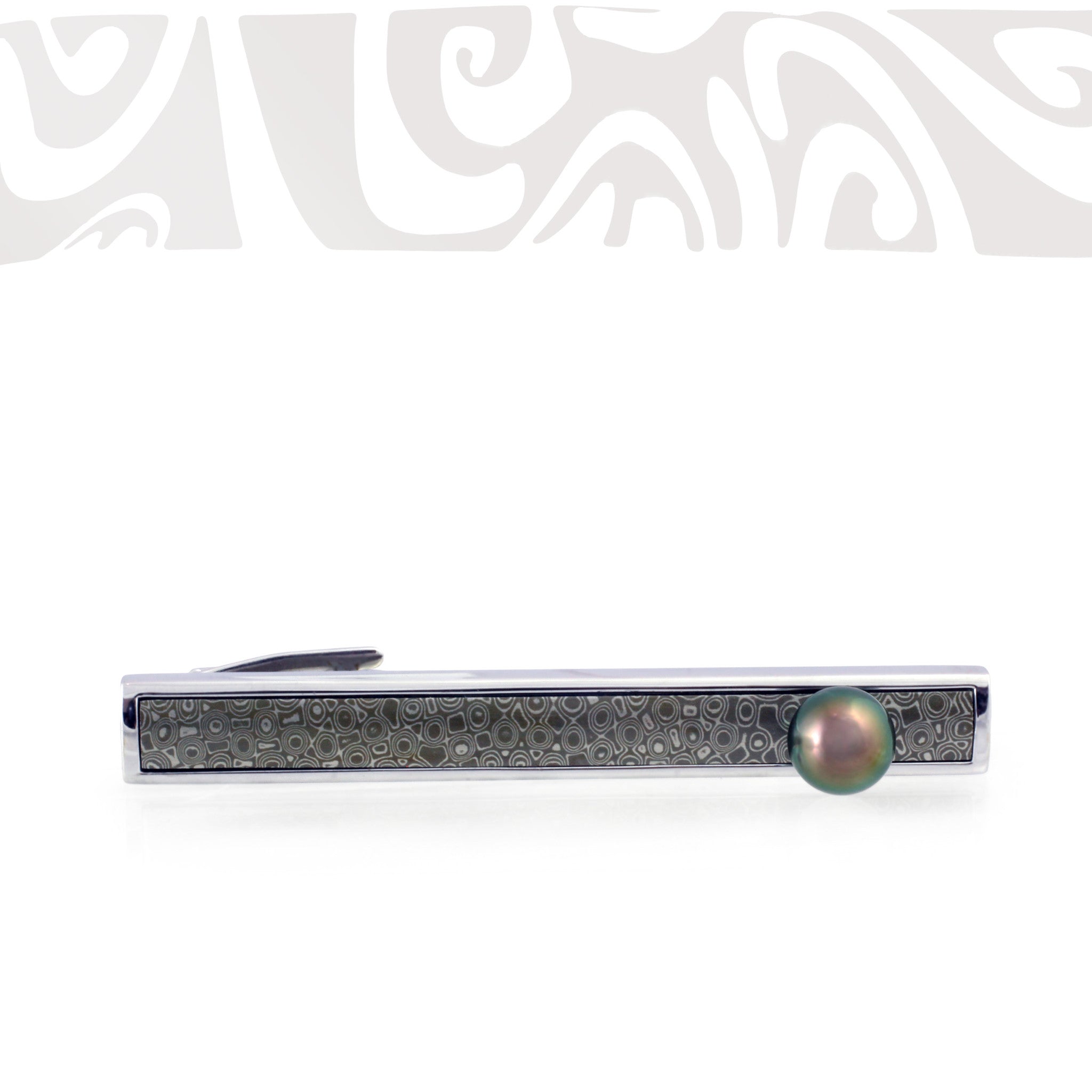 Tahitian pearl tie clip - Tribal Identity -TISSPE00008
