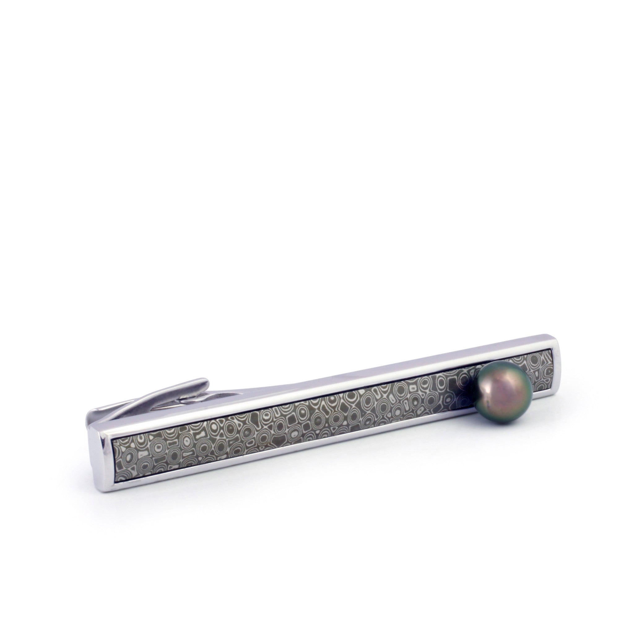 Tahitian pearl tie clip - Tribal Identity -TISSPE00008