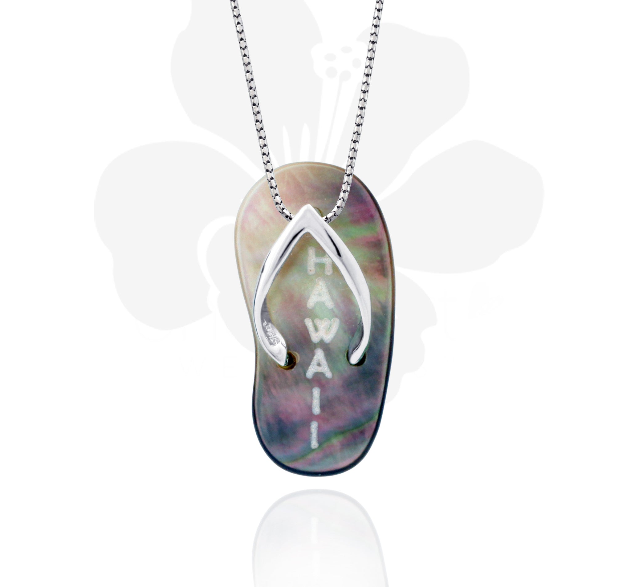 Tahitian pearl pendant in silver - Aloha! - PESVMP00002