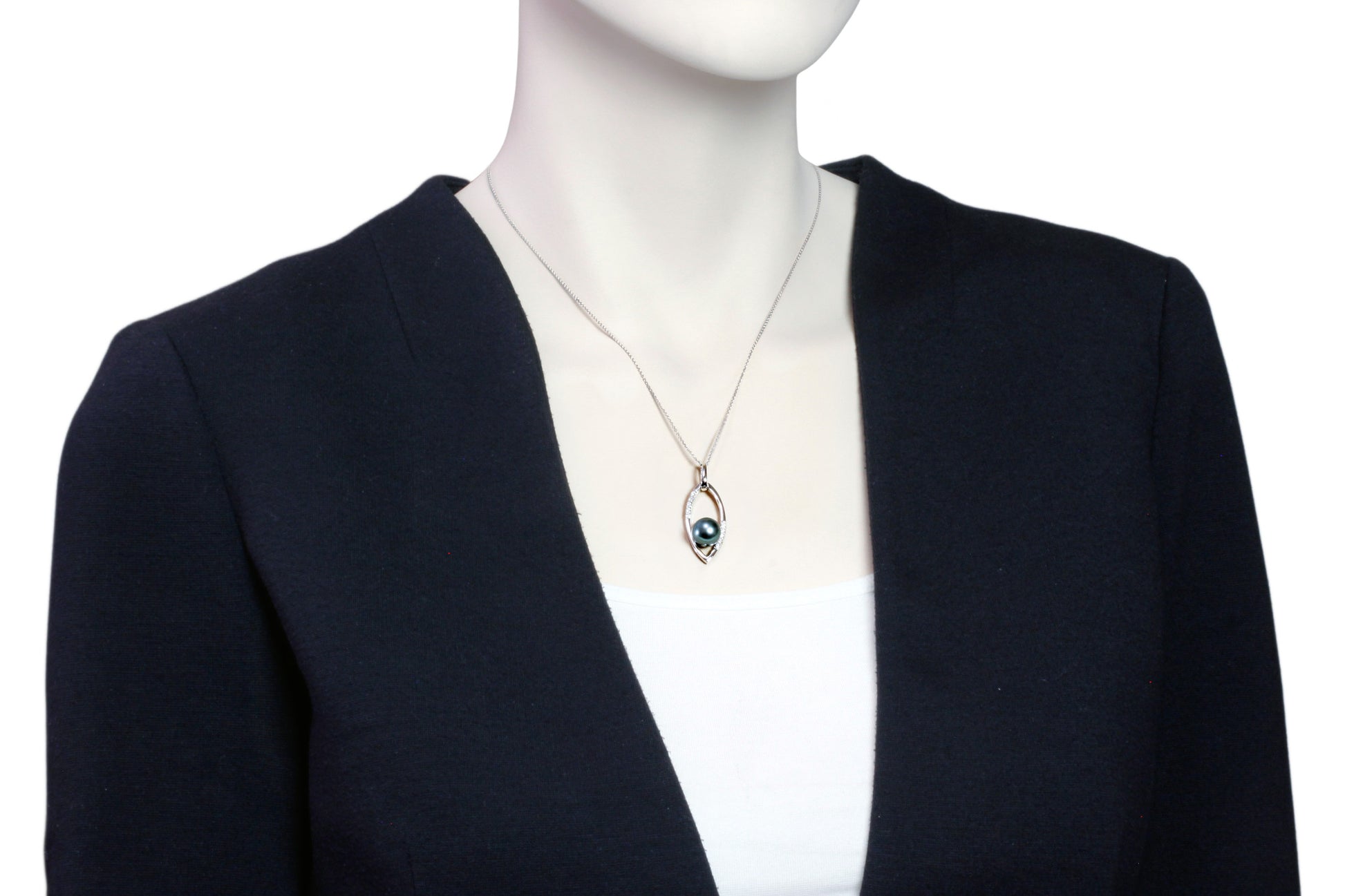 Tahitian pearl pendant in silver - Aloha! - PESZPE00080