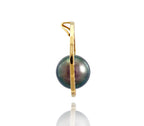 Tahitian pearl pendant - 14k yellow gold - Circle of Life