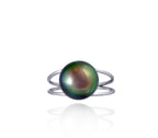 Tahitian pearl ring - 18K white gold - RGWGPE00039