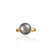 Tahitian pearl ring - 18k white gold - RGYGPE00022