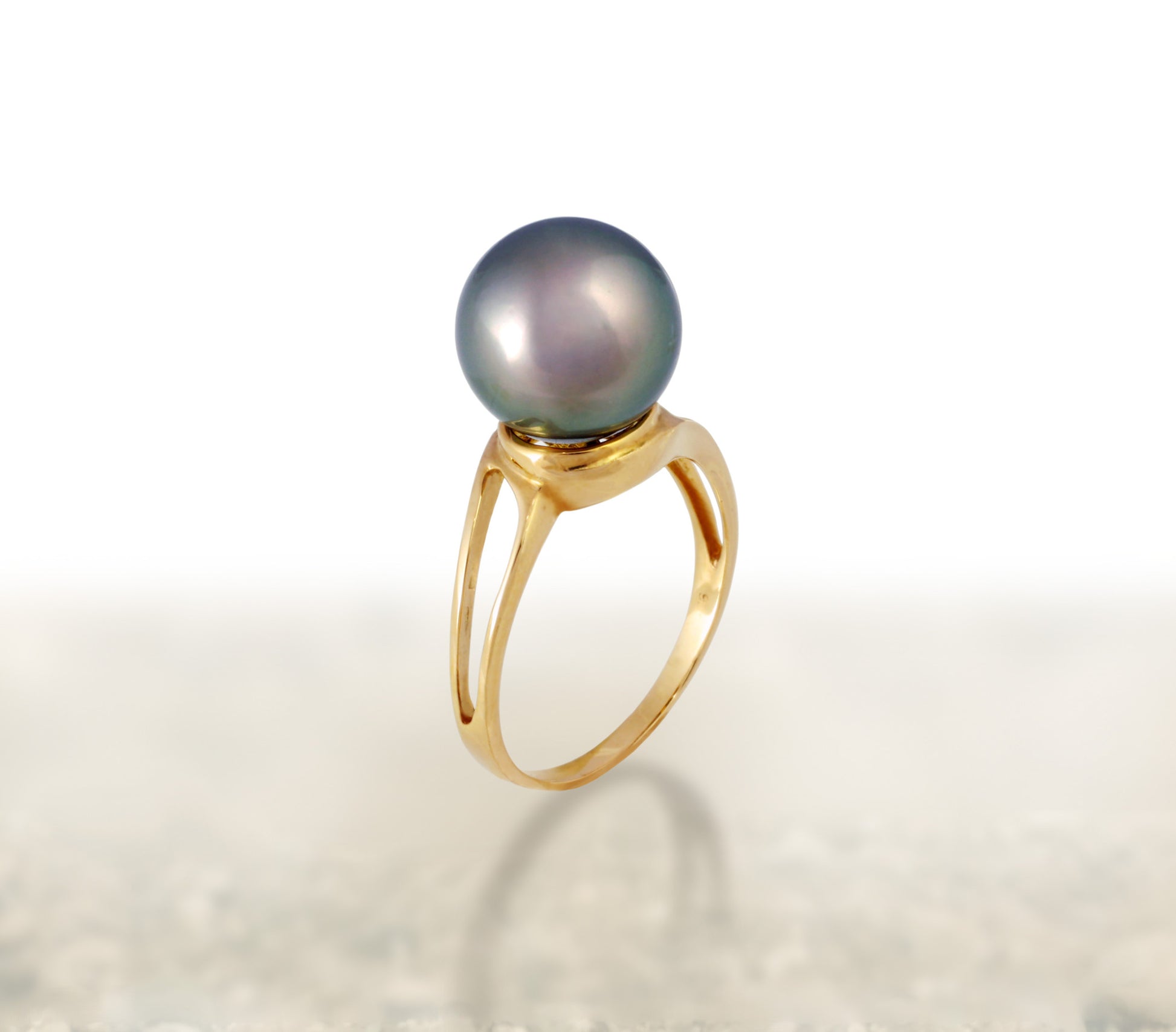 Bague perle de Tahiti - Or blanc 18k - RGYGPE00022