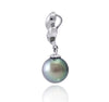 Tahitian pearl pendant in silver - dewdrops collection - PESZPE00514 - Pastel blue