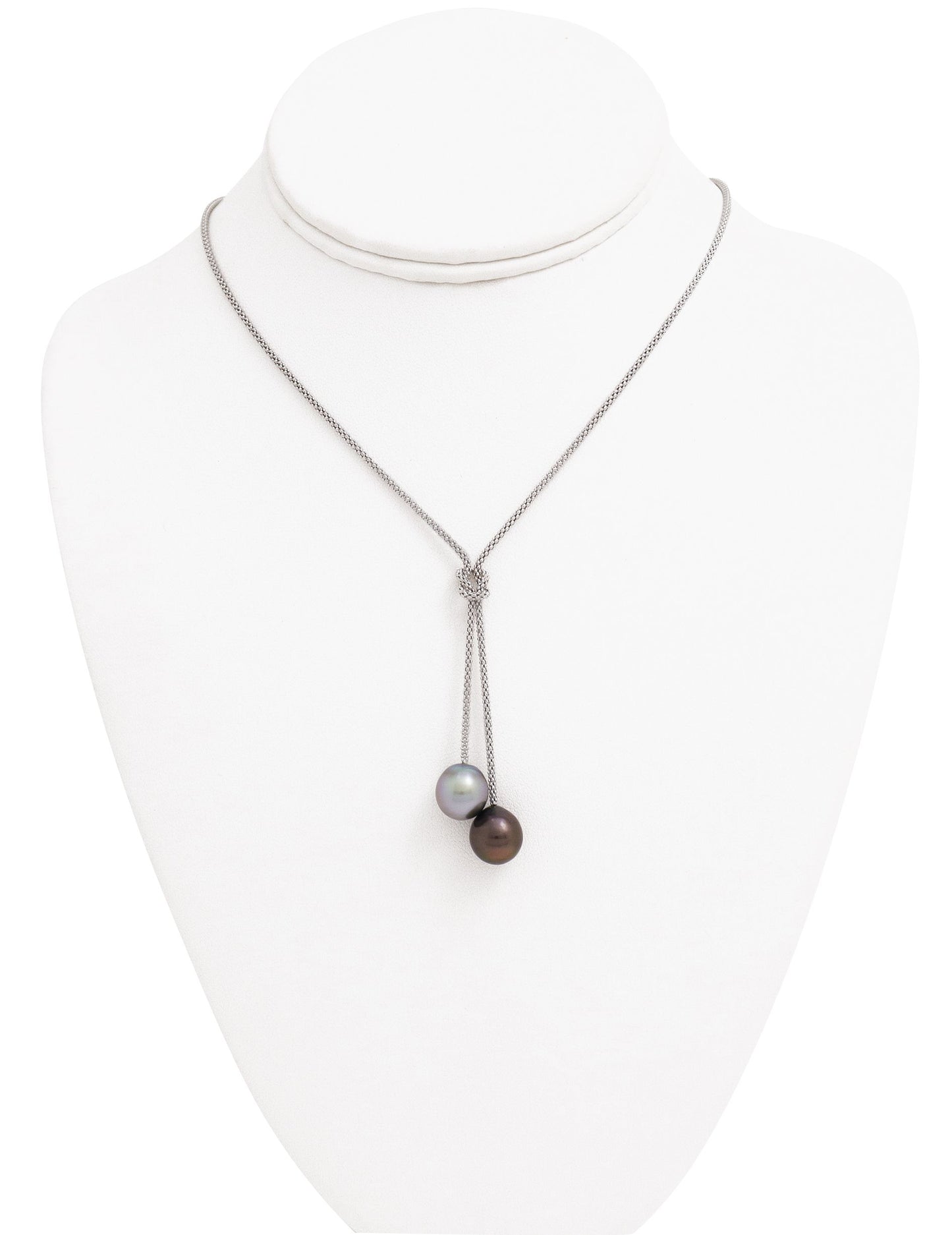"Toi & Moi" pearl necklace with Two Tahitian Pearls.