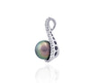 Tahitian pearl pendant in silver - Rainbow drops- PESZPE00074