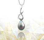 Tahitian pearl pendant - 18k white gold - Rainbow drops