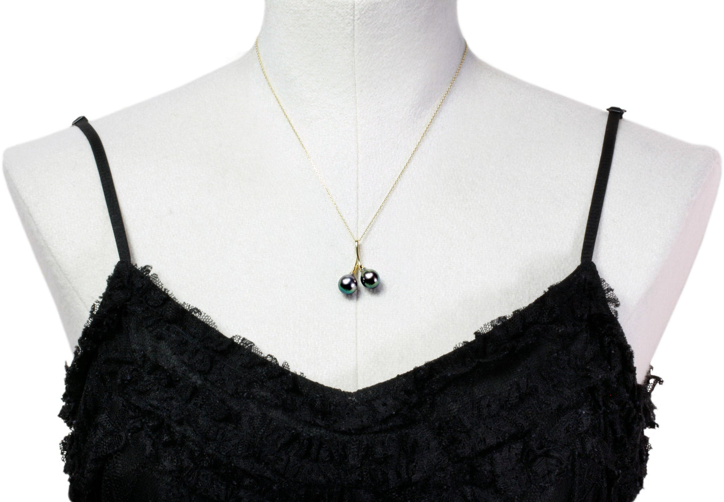 Pendentif perle de Tahiti - Or jaune 18 carats - Gouttes arc-en-ciel