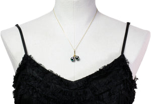 Pendentif perle de Tahiti - 18k or jaune - gouttes arc-en-ciel- PEYGPE01164
