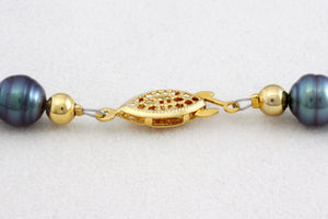 Hilo de perlas de Tahití - Hebilla chapada en oro - NECAUN02246