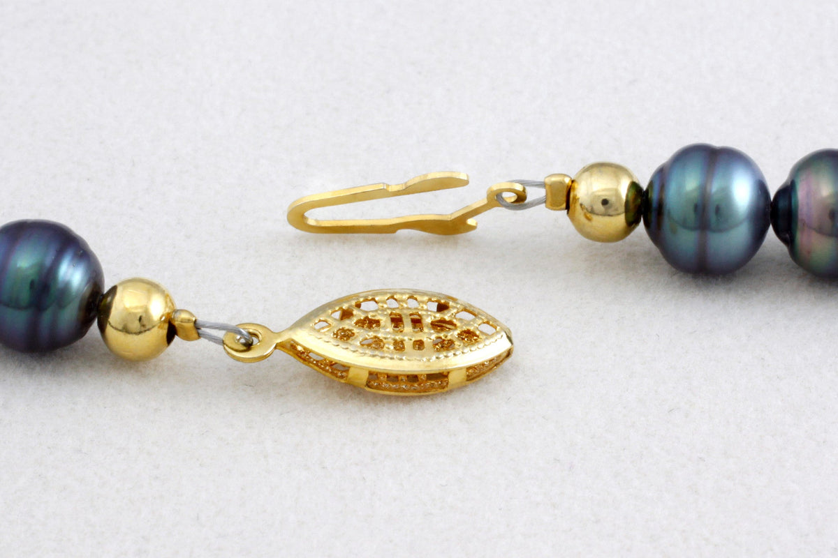 Tahitian pearl strand - Gold plated clasp — photo 4