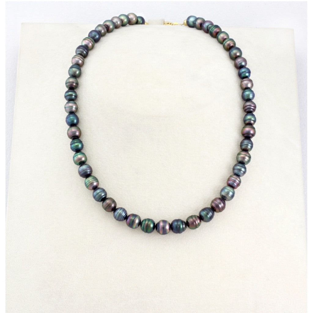 Tahitian pearl strand - Gold plated clasp