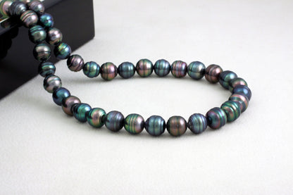 Tahitian pearl strand - Gold plated clasp