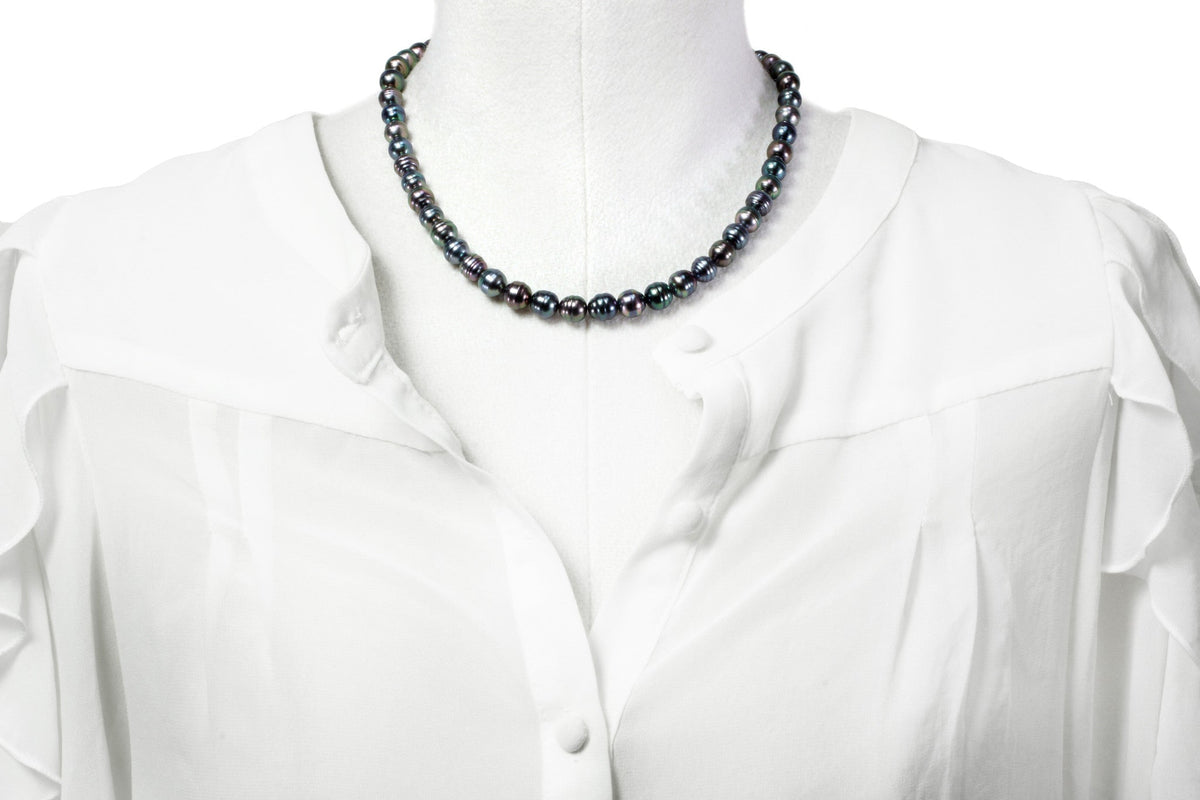 Tahitian pearl strand - Gold plated clasp — photo 5