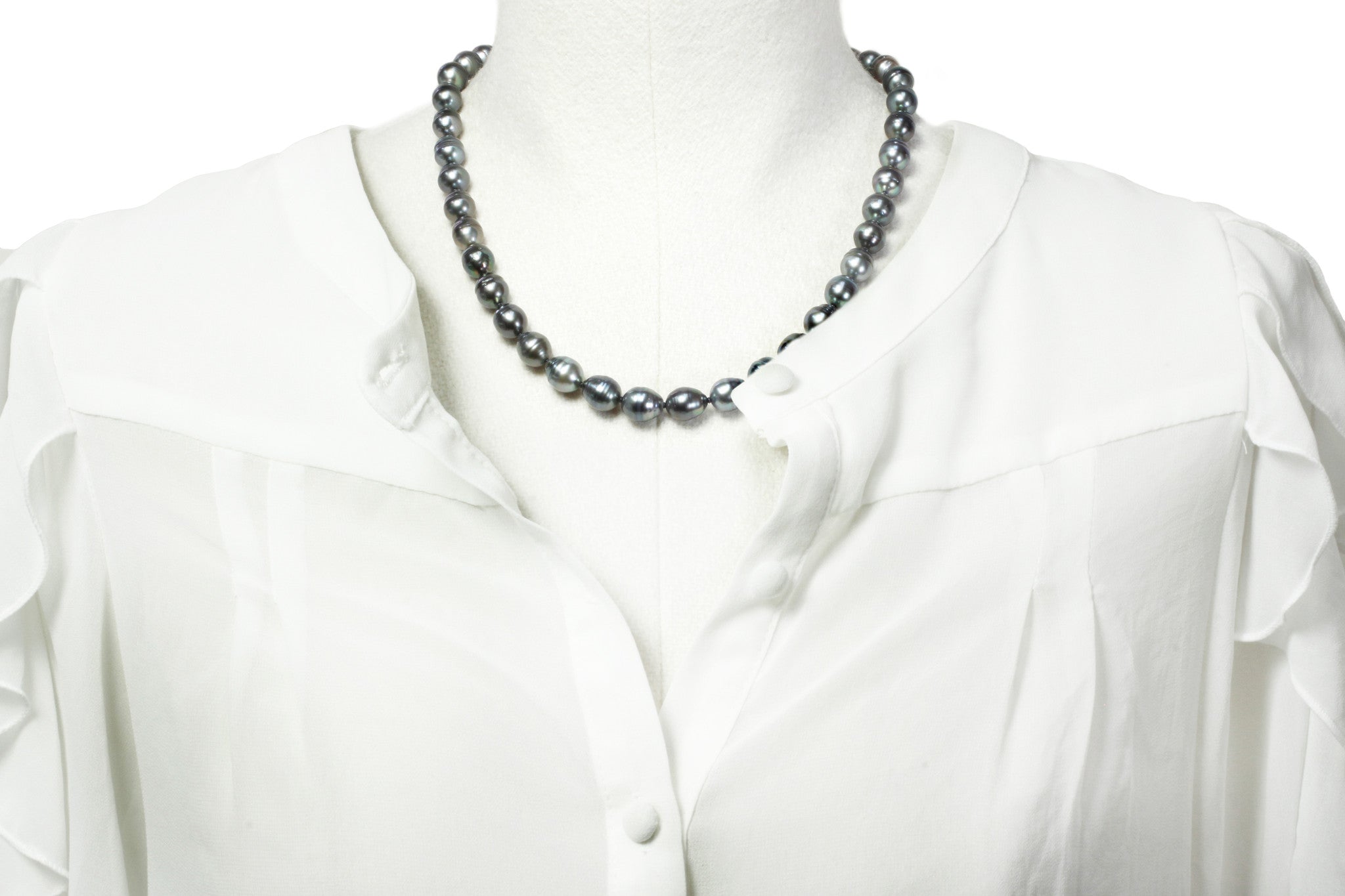 Tahitian pearl strand - Silver clasp - NESVPE01113