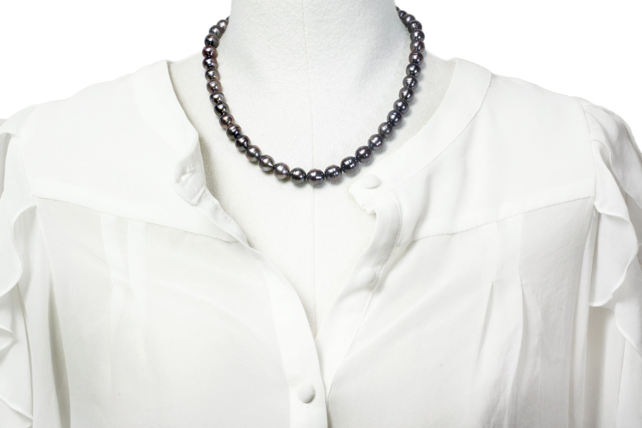 Tahitian pearl strand - Silver clasp - NESVPE01134