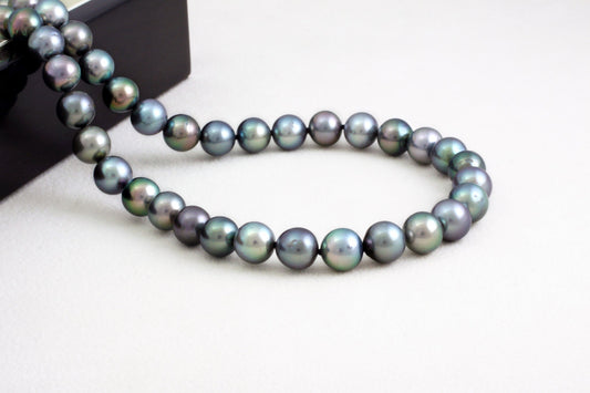 Tahitian pearl strand - 14K yellow gold clasp
